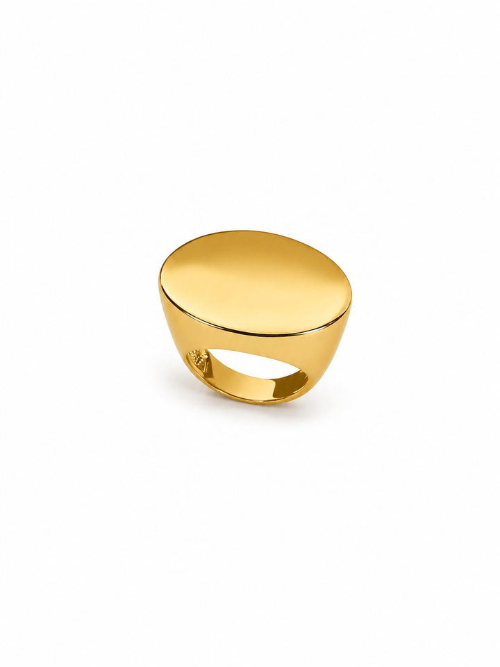 Anel Oval com Pedra Natural