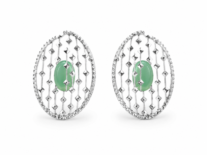 Brinco Oval com Pedras