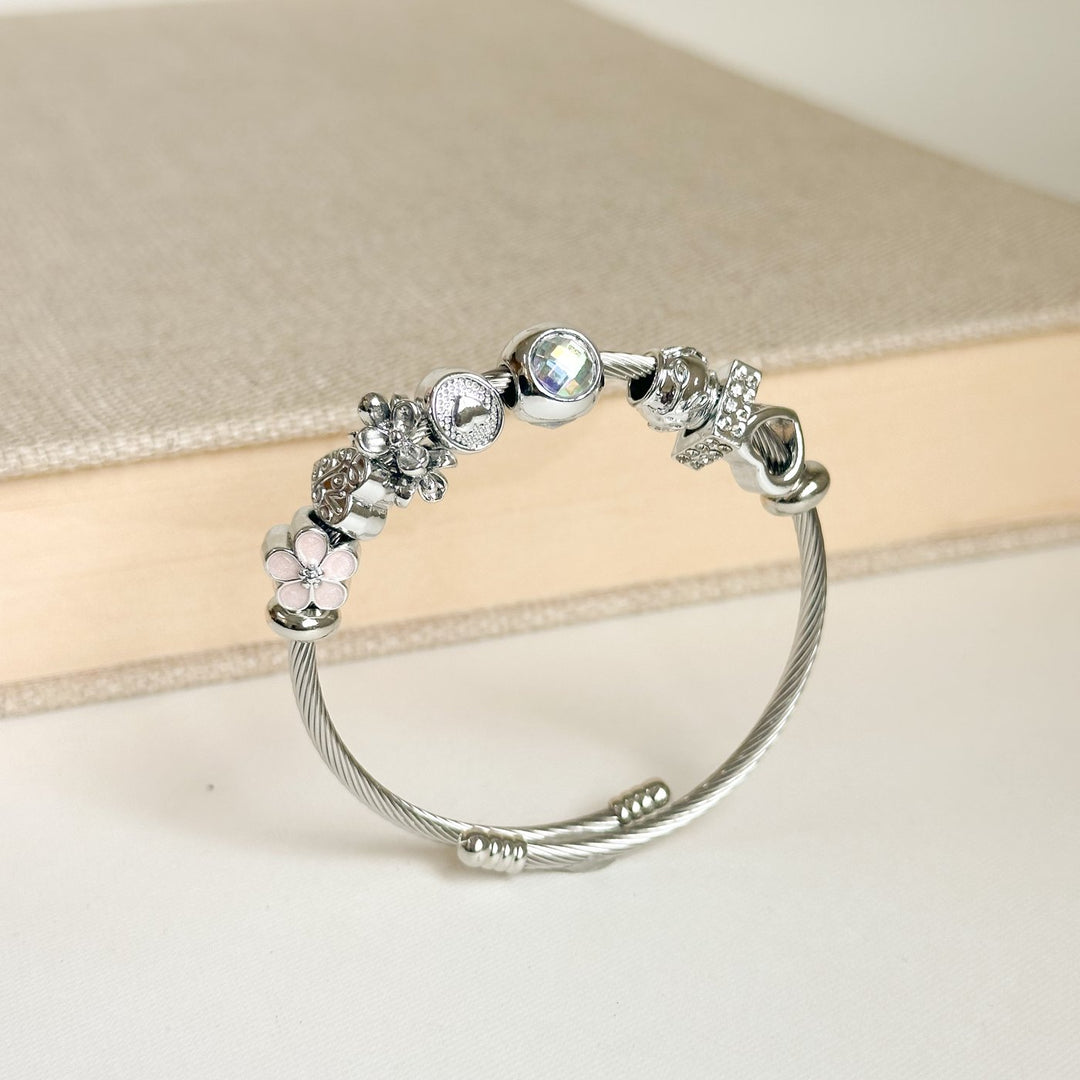 Bracelete Prata com Cristais — Prata