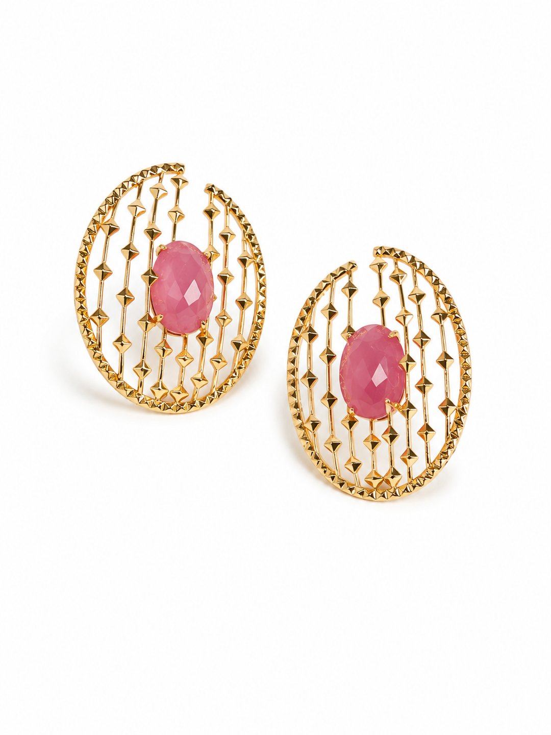 Brinco Oval com Pedras