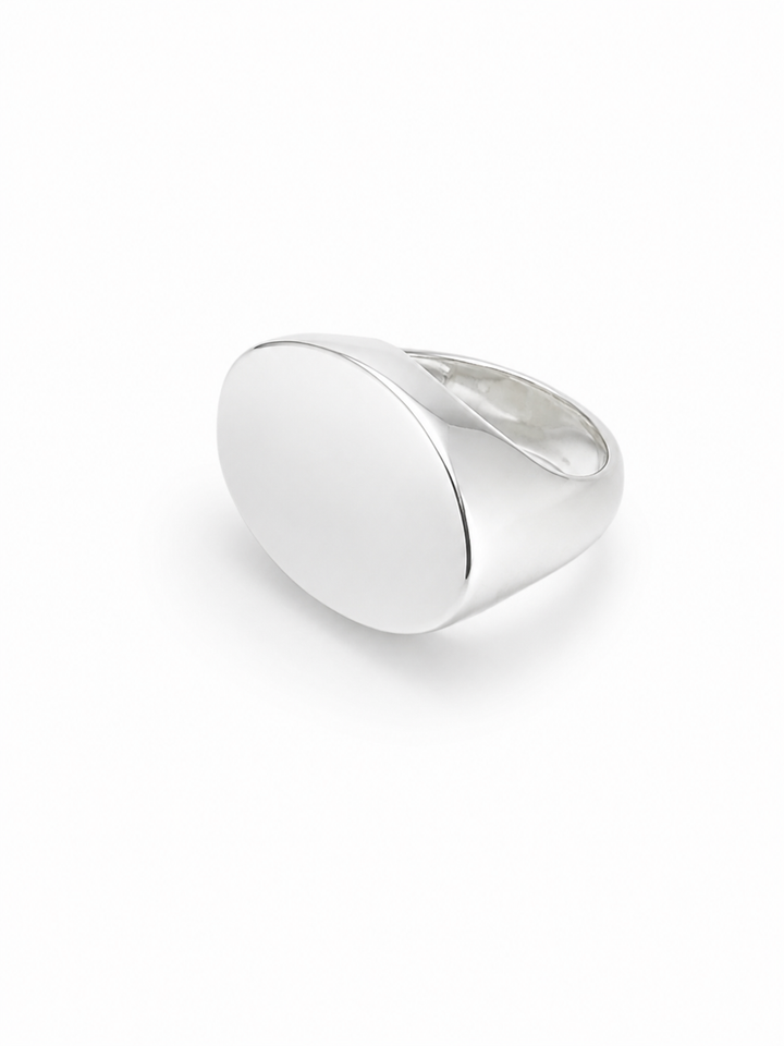 Anel Oval com Pedra Natural