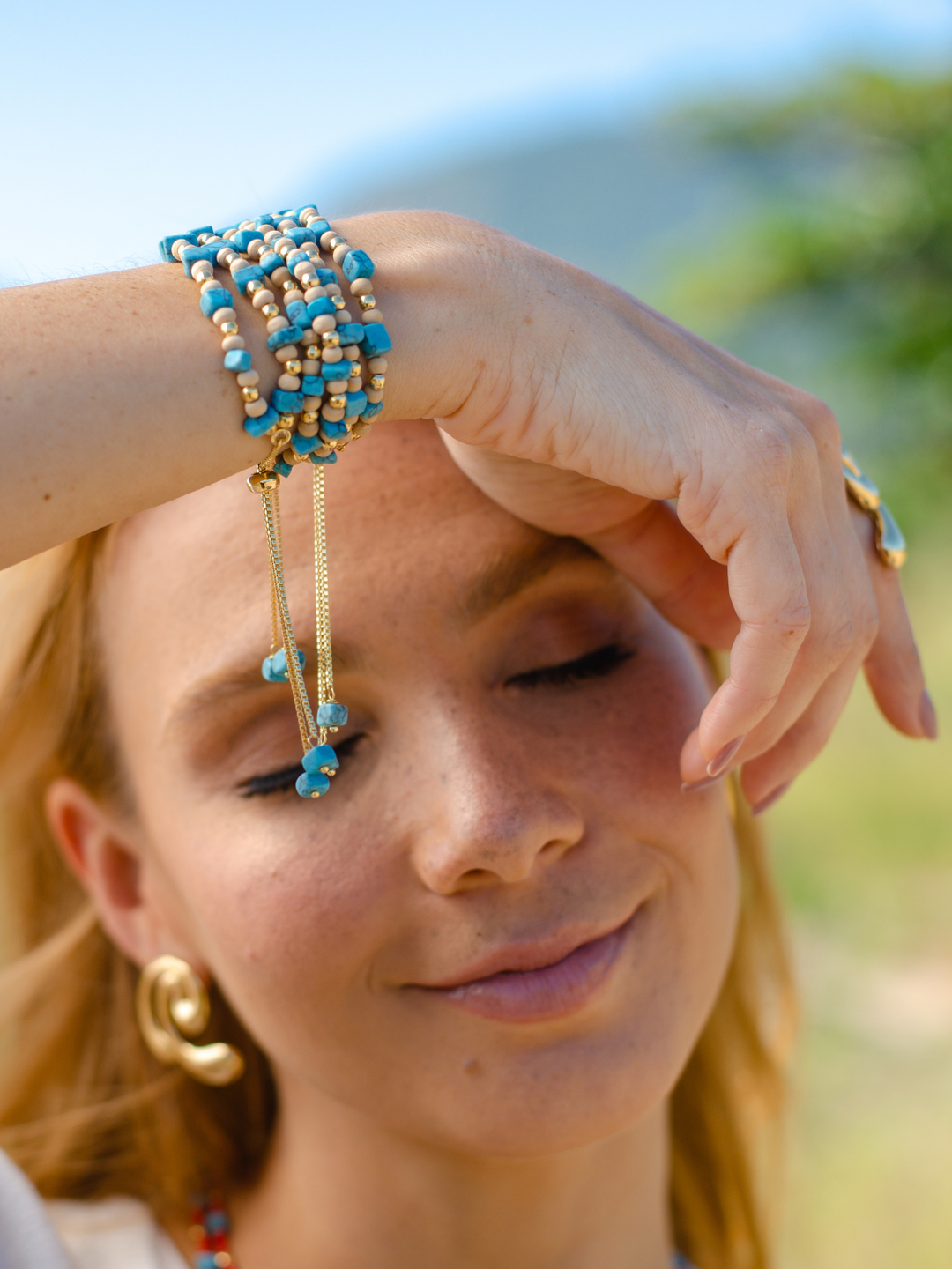 Pulseira Ajustável- Turquesa
