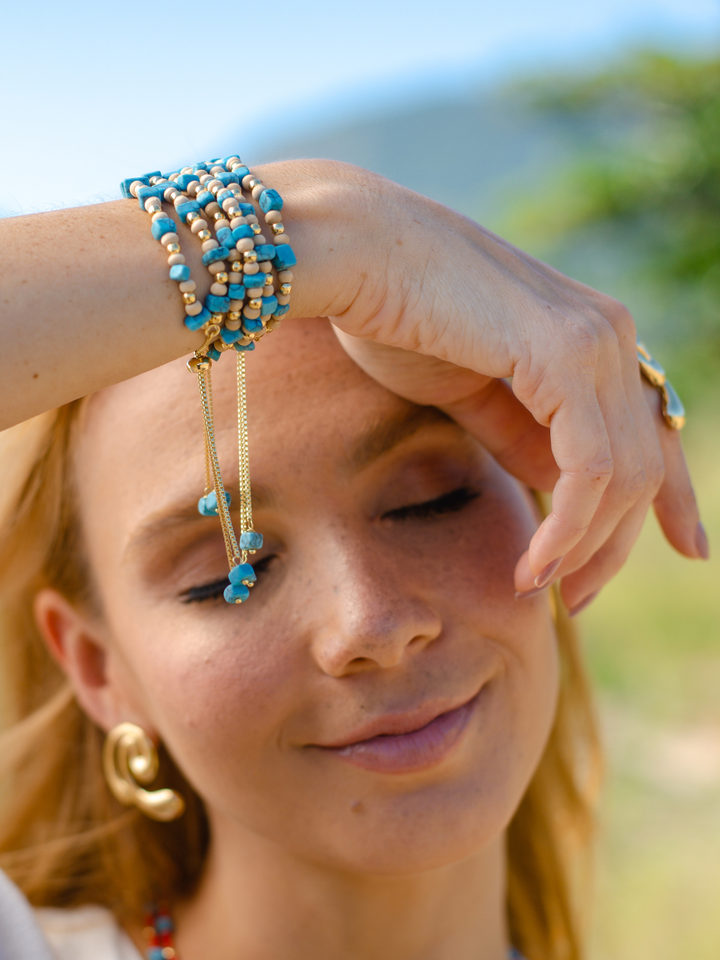Pulseira Ajustável- Turquesa