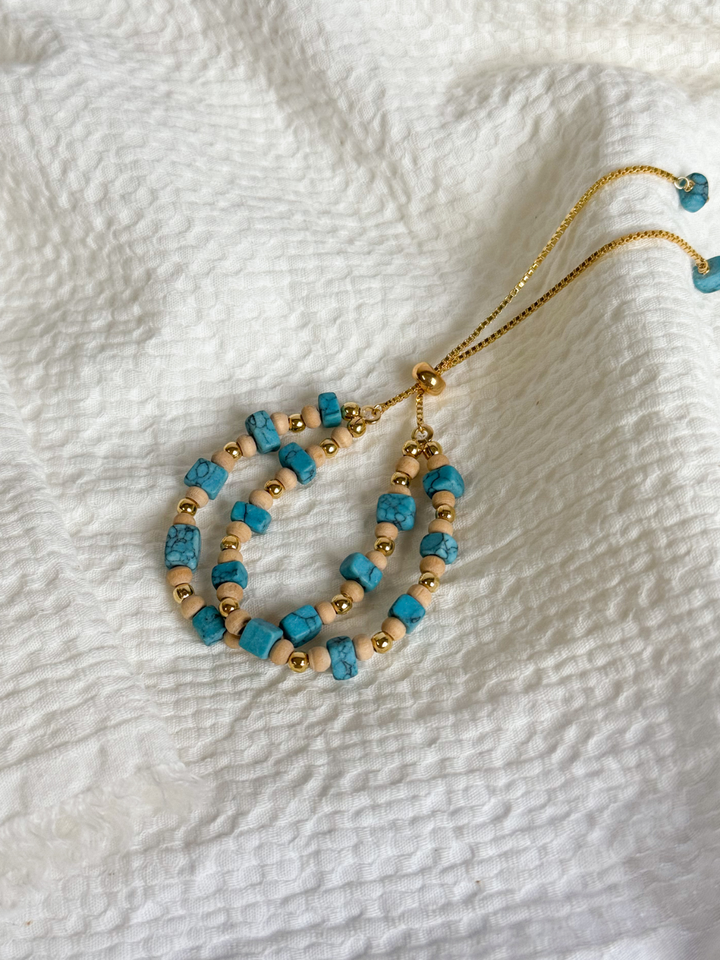 Pulseira Ajustável- Turquesa