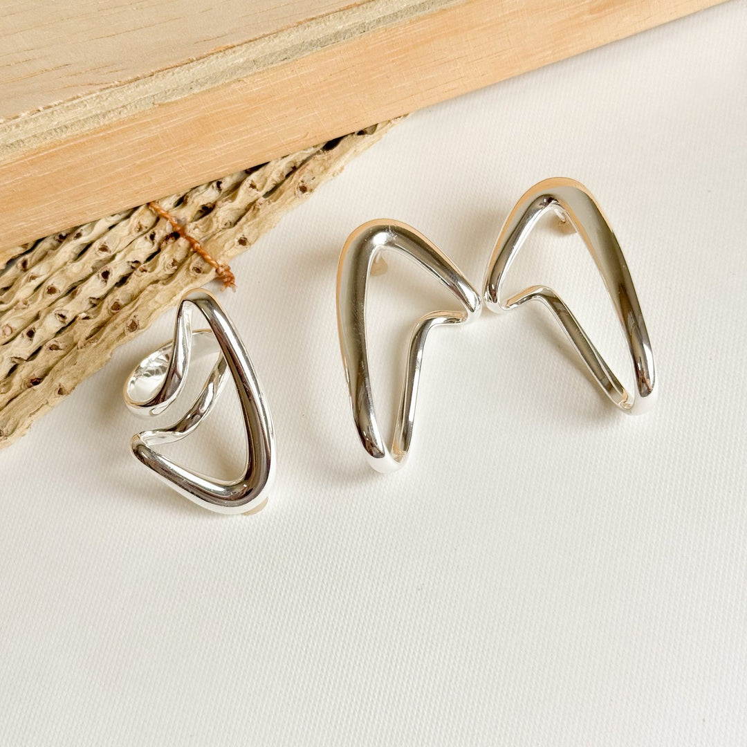 Ear Cuff Duo Onda — Prata & Ouro
